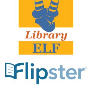 Library elf logo and Flipster logo beneath it